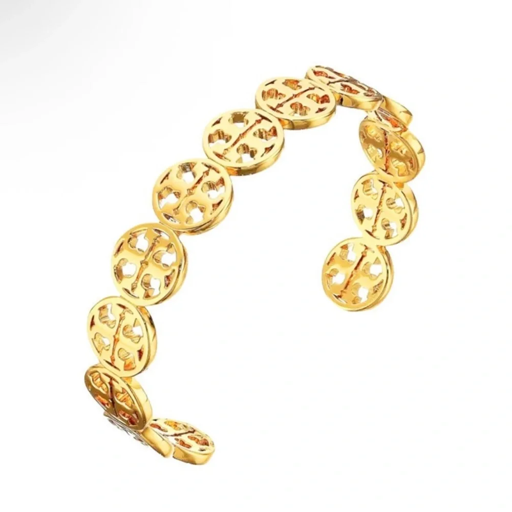 Tory Burch • Gold Logo Cuff Open Bracelet $158